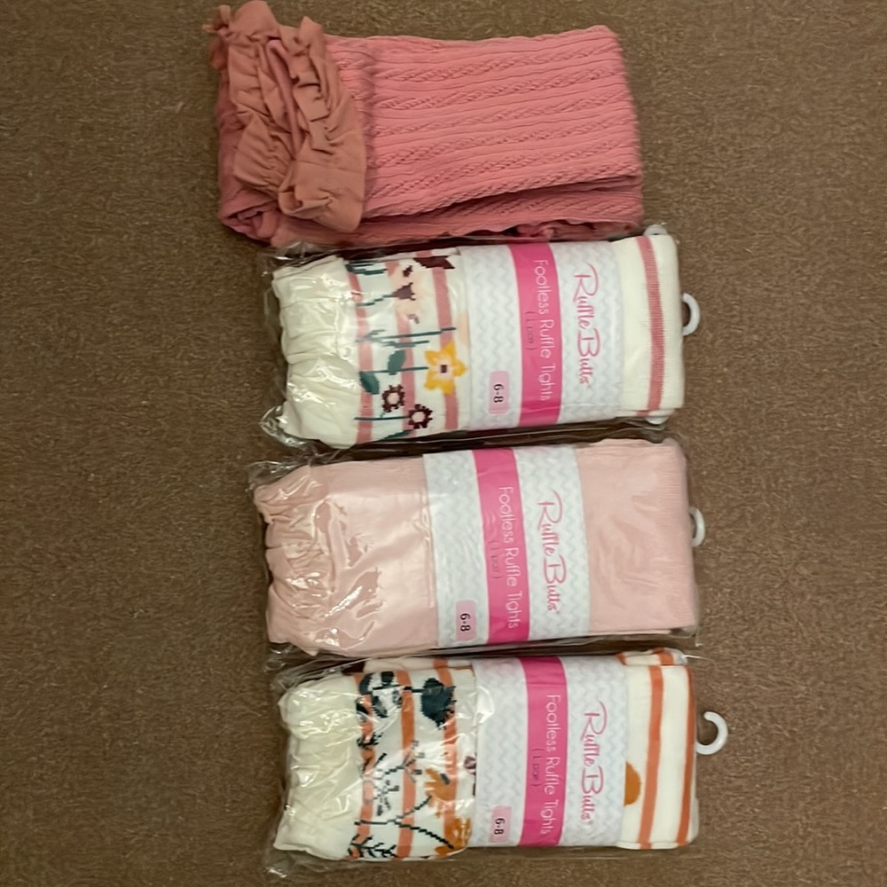 Ruffle Butt Footless Tights, size 6-8